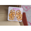 Сережки Xuping Jewelry три овальних ланки 1,9 см золотисті