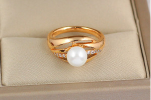 Кільце Xuping Jewelry перлинна казка р 16 золотисте