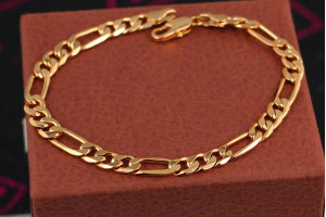 Браслет Xuping Jewelry Фігаро 22,5 см 7 мм золотистий