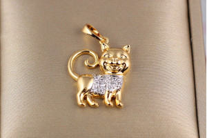 Кулон Xuping Jewelry чеширський кіт з родієм 2 см золотистий