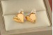 Сережки гвоздики Xuping Jewelry строге серце 1,3 см золотисті