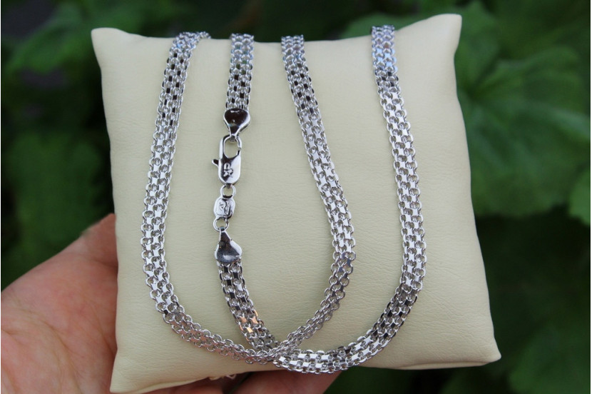 Ланцюг Xuping Jewelry новий бісмарк 60 см 6 мм сріблястий
