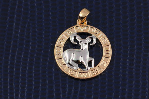 Кулон зодіак Xuping Jewelry овен з родієм 2 см золотистий