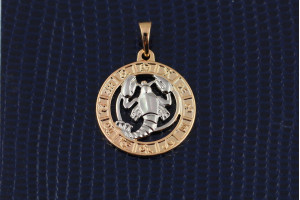 Кулон зодіак Xuping Jewelry рак з родієм 2 см золотистий