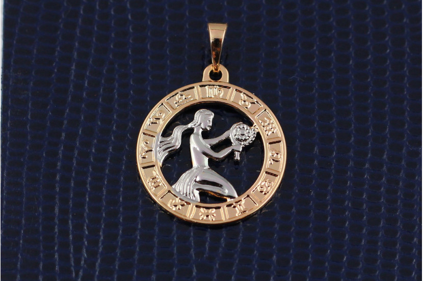Кулон зодіак Xuping Jewelry діва з родієм 2 см золотистий