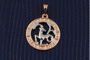 Кулон зодіак Xuping Jewelry козеріг з родієм 2 см золотистий