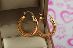Сережки Xuping Jewelry циганочка 2.8 см золоті