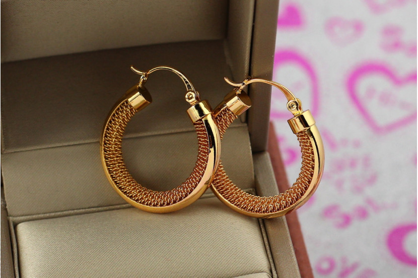 Сережки Xuping Jewelry циганочка 2.8 см золотисті
