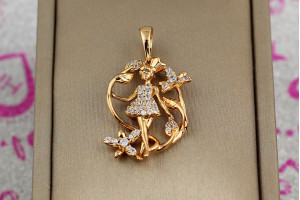 Кулон Xuping Jewelry прогулянка біля яблуневого саду 2.5 см золотистий