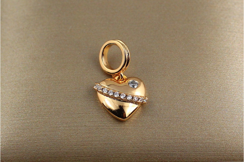 Кулон Xuping Jewelry сердечко з доріжкою з камінчиків 1 см золотистий