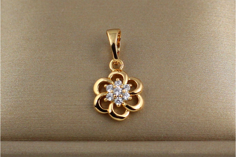 Кулон Xuping Jewelry квітка серединка з камінчиків 1 см золотистий