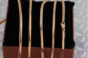Цепь Xuping Jewelry снейк об'ємний 45 см 3 мм золотистий