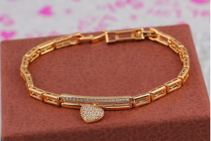 Браслет Xuping Jewelry тримуча серце 17.5 см 12 мм золотистий