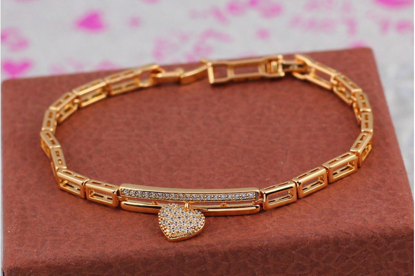Браслет Xuping Jewelry тремтяче серце 19 см 12 мм золотистий