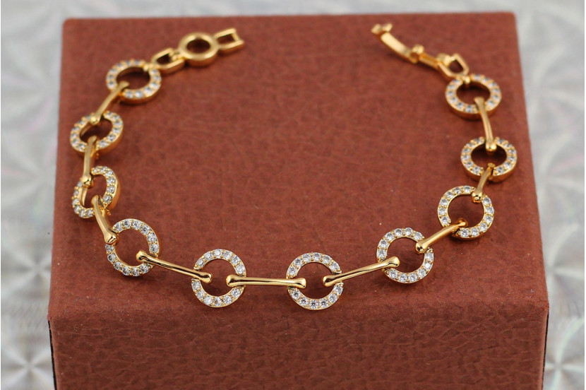 Браслет Xuping Jewelry сила кілець 18.5 см 10 мм золотистий
