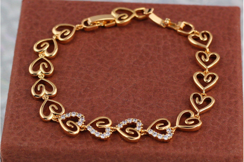 Браслет Xuping Jewelry добре серце 18.5 см 10 мм золотистий