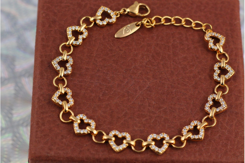 Браслет Xuping Jewelry чисті серця 17.5 см 10 мм золотистий
