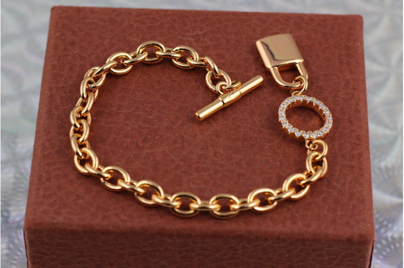 Браслет Xuping Jewelry якірний з кулоном замочок 17 см 15 мм золотистий