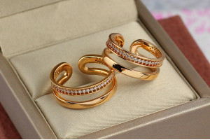 Кільце Xuping Jewelry розсувне два шляхи р 16 золотисте