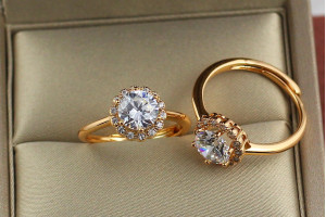 Кільце Xuping Jewelry розсувне кругле два майданчики р 16 золотисте