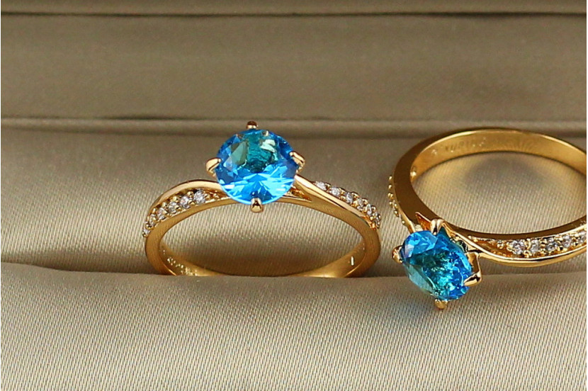 Кільце Xuping Jewelry блакитна мрія р 18 золотисте