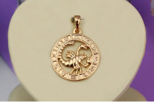 Кулон зодіак Xuping Jewelry скорпіон 2 см золотистий