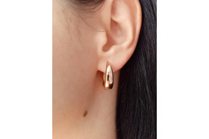 Сережки Xuping Jewelry кільця у формі краплі до верху завужені 2,1 см золоті
