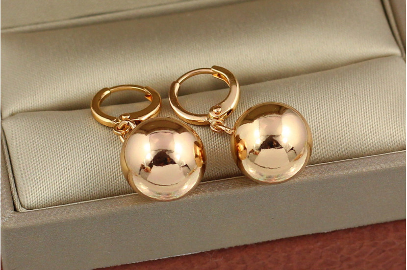 Сережки Xuping Jewelry кульки 2.8 см 13 мм золотисті