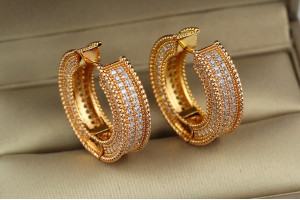 Сережки Xuping Jewelry кільця цариця 2 см золоті