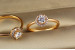 Кільце Xuping Jewelry з білим каменем 5 мм на шість кріплень у колі камінців р 20 золотисте