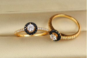 Кільце Xuping Jewelry день і ніч р 16 золотисте