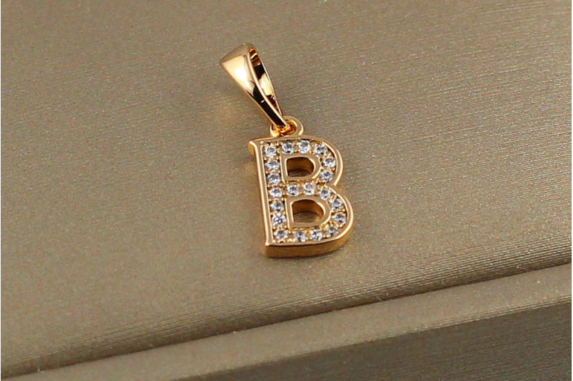 Кулон Xuping Jewelry літера В 1,2 см золотистий