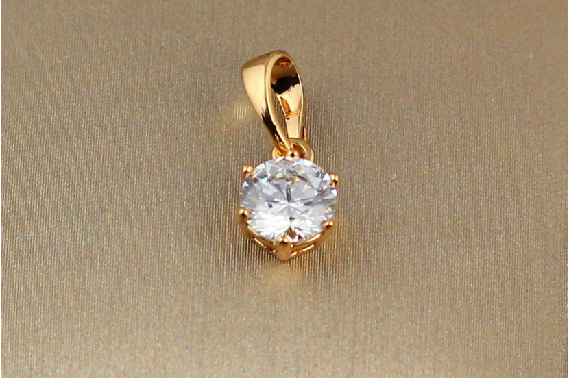 Кулон Xuping Jewelry білий камінь на шість кріплень 6 мм золотистий