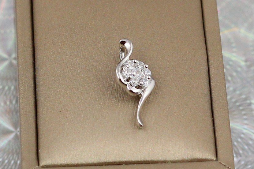 Кулон Xuping Jewelry для тонкого ланцюга квіточка на тонкій ніжці 2.5 см сріблястий