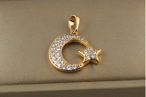 Кулон Xuping Jewelry місяць із зіркою 1.8 см золотистий