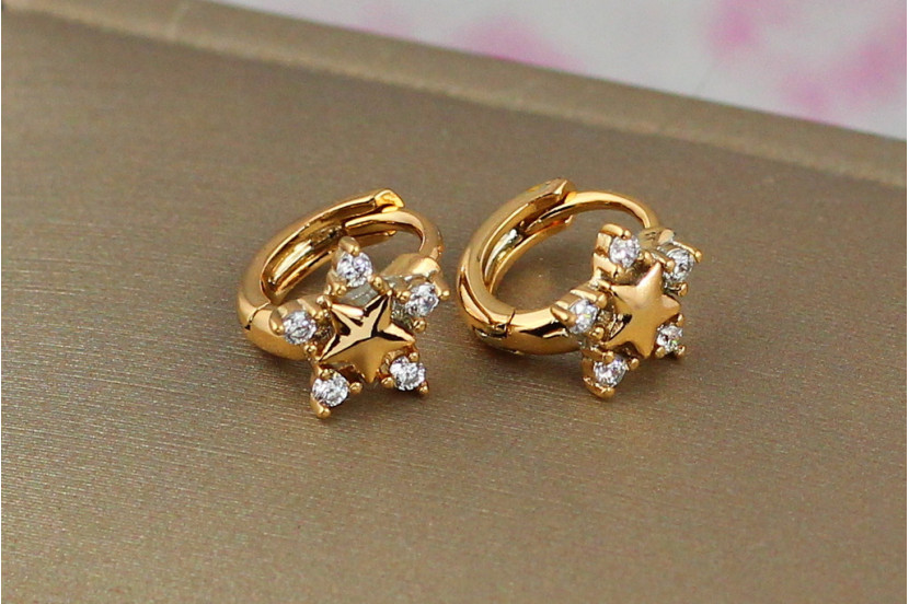 Сережки дитячі Xuping Jewelry відбиття зірки 8 мм золотисті