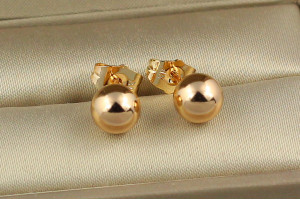 Сережки гвоздики Xuping Jewelry кульки 10 мм золотисті
