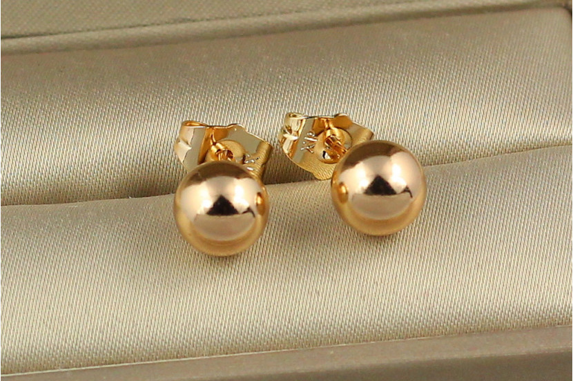 Сережки гвоздики Xuping Jewelry кульки 10 мм золотисті