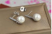 Сережки гвоздики Xuping Jewelry жолуді з перлами 2 см сріблясті