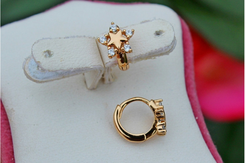 Сережки дитячі Xuping Jewelry відбиття зірки 8 мм золотисті