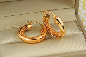 Сережки Xuping Jewelry циганочка 2 см золоті