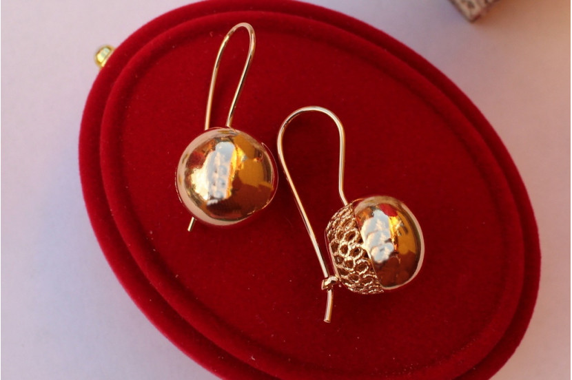 Сережки Xuping Jewelry кулі 3.5 см золотисті
