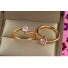 Кільце Xuping Jewelry тонке вигнуті боки з каменем р 16 золотисте