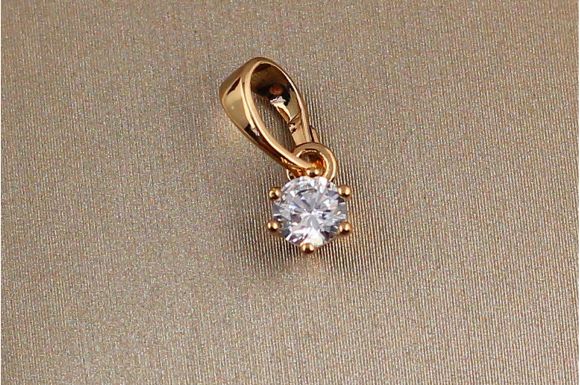 Кулон Xuping Jewelry білий камінь на шість кріплень 4 мм золотистий