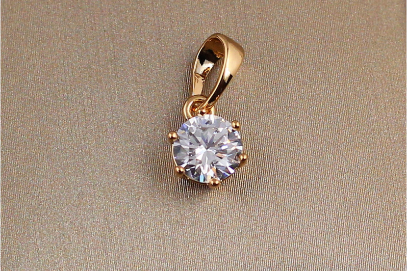 Кулон Xuping Jewelry білий камінь на шість кріплень 8 мм золотистий