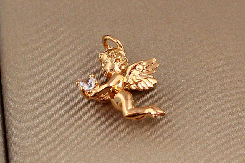 Кулон Xuping Jewelry ангелочок із каменем 1.6 см золотистий