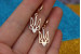 Сережки Xuping Jewelry герб тризуб 3.5 см золотисті