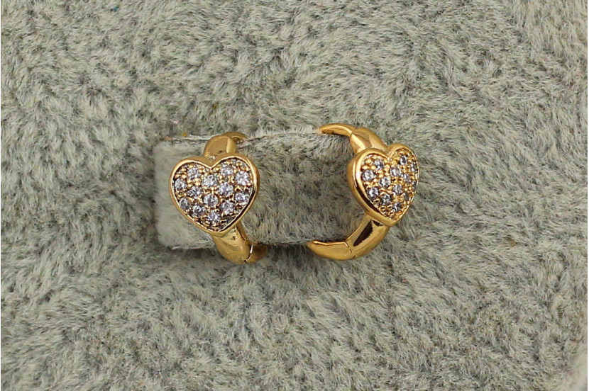 Сережки дитячі Xuping Jewelry сердечка перша любов1 см золотисті