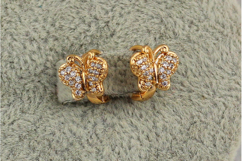 Сережки дитячі Xuping Jewelry Метелик 1 см золотисті