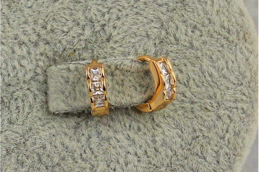 Сережки Xuping Jewelry кубики 1 см золотисті